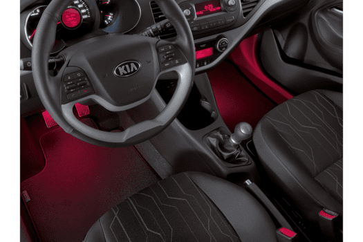 Kia Picanto 5 Door (2017-2020) Led Footwell Illumination (Red) Front