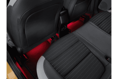 Kia Rio (2021-) LED Footwell Illumination, Red, Second Row