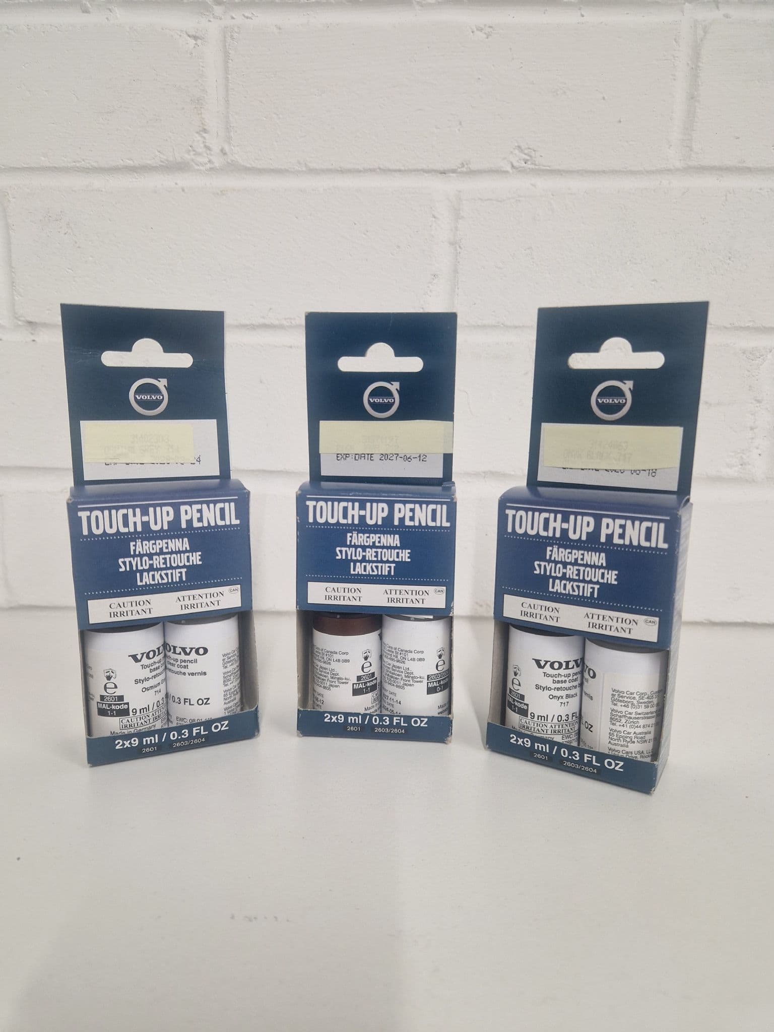Genuine Volvo Touch-Up Paint Pen Set (2x 9ml) - Base Coat + Clear Coat - Choose Your Color