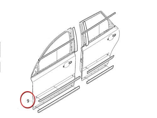 Volvo Left Hand Front Door Moulding (Primed) 39987036