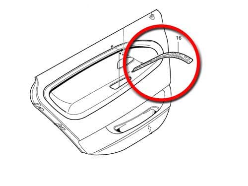 Volvo S40 2001 - Left Hand Rear Door Trim (Claret Red Walnut)