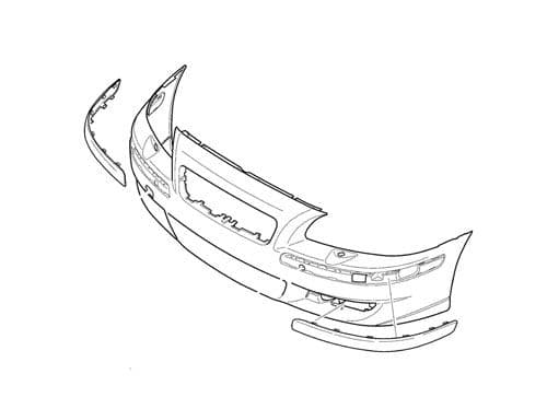 Volvo S60 Front Bumper Mouldings (Primed Without Chrome Strip)