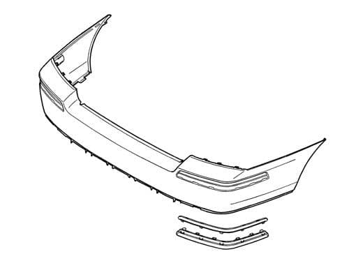 Volvo S60 Rear Bumper Mouldings (Primed Without Chrome Strip)