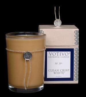 VOTIVO AROMATIC BOXED JAR CANDLE Clean Crisp White