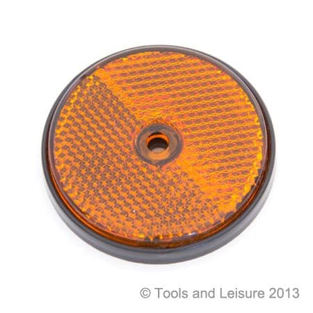 AMBER Screw Fit Round Reflector - Orange Reflector | Tools & Leisure