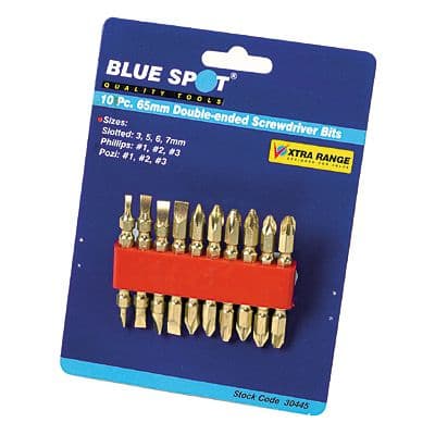 Blue Spot 10pce 65mm Double-Ended Screwdriver Bit Set | Power Bit Set ...