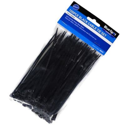 Blue Spot Tools 100pc 150mm Black Cable Tie Set