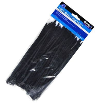 Blue Spot Tools 100pc 200mm Black Cable Ties
