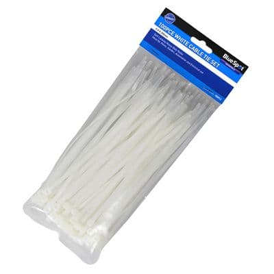Blue Spot Tools 100pc 200mm White Cable Tie Set