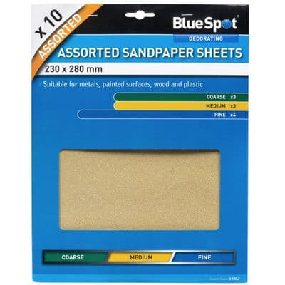 Blue Spot Tools 10pc Assorted Sandpaper