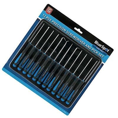 Blue Spot Tools 12pc Precision Screwdriver, Pick & Hook Set - Torx Screwdrivers