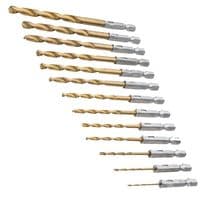 Blue Spot Tools 13pc 1/4'' Hex Shank Titanium Coated Drill Bit Set | Tools & Leisure