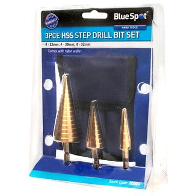 Blue Spot Tools 3pc HSS Step Cone Drill