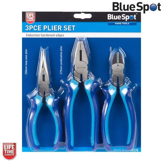 Blue Spot Tools 3pc Plier Set - Pliers & Cutters | Tools & Leisure