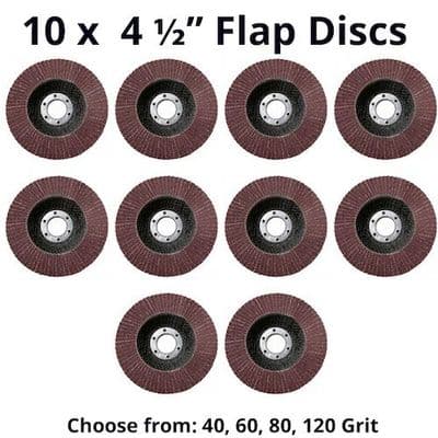 Blue Spot Tools 40, 60, 80 & 120 Grit Aluminium Oxide Flap Discs - 10 Discs per pack