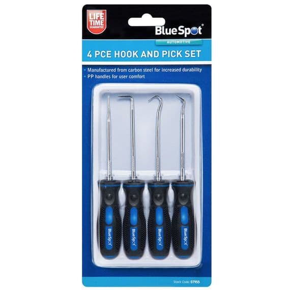 Blue Spot Tools 4pc Hook & Pick Set - Picks, Hooks | Tools & Leisure