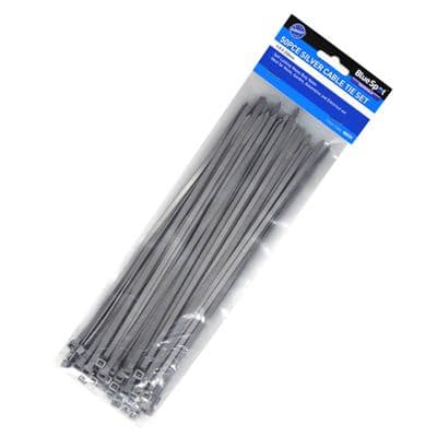 Blue Spot Tools 50pc 250mm Silver Cable Tie Set