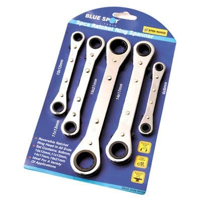 Blue Spot Tools 5pc Ratchet Ring Spanner Set