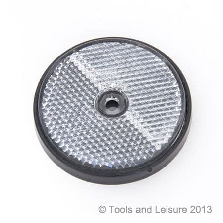 CLEAR Screw Fit Round Reflector - White Reflector | Tools & Leisure