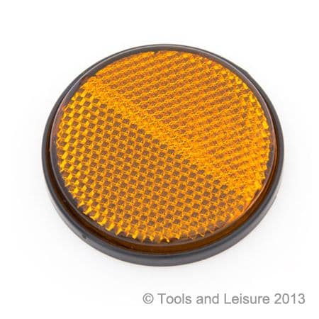 Round AMBER Self Adhesive Reflector - Orange Reflector | Tools & Leisure