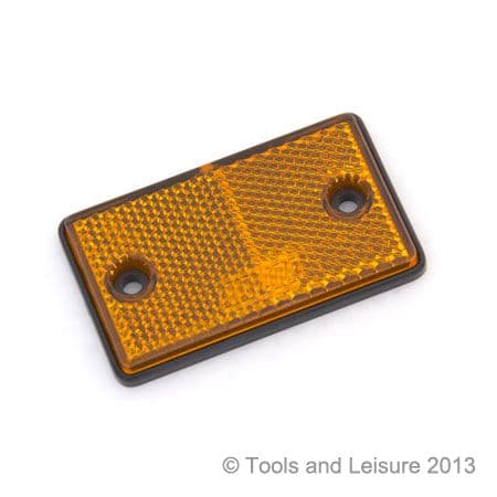 Small AMBER Side Reflector (screw on) - Orange Reflector | Tools & Leisure