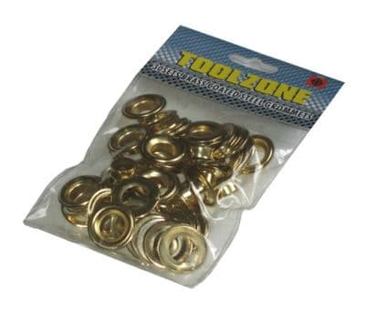 Toolzone 30pc Brass Coated Grommets | Eyelets