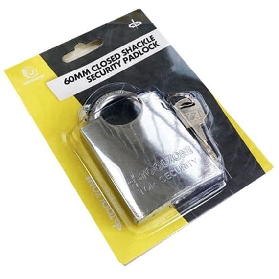 Toolzone Tools 60mm High Grade Closed Shank Security Padlock | Tools & Leisure