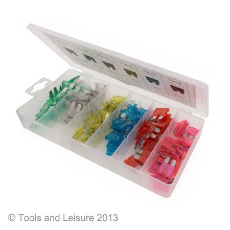 Toolzone Standard Spade Car Fuses 120pc - Spade Type | Tools & Leisure