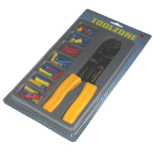 Toolzone 101pc Crimper and Terminal Set Crimping Tool | Tools & Leisure