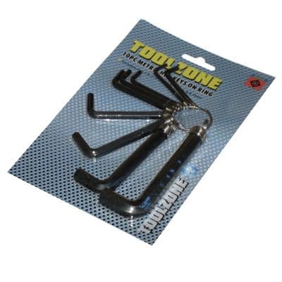 Toolzone Tools 10pc Metric Hex Keys on Ring