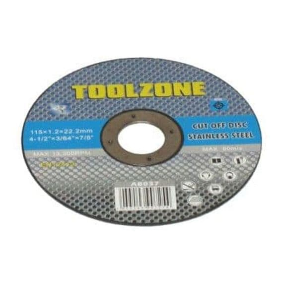 Toolzone Tools 4 1/2'' Stainless Steel Cutting Disc | Tools & Leisure