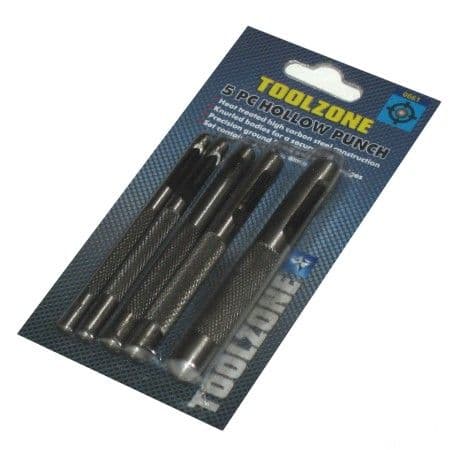 Toolzone Tools 5pc Hollow Punch Set Hollow Punches | Tools & Leisure
