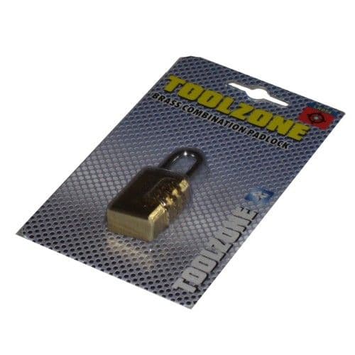Toolzone Tools Brass Combination Padlock - Lock | Tools & Leisure