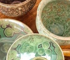 Stoneware Brush on Studio Line Crystaline  glazes