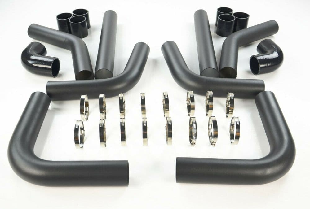 BLACK 2.25" UNIVERSAL TURBO INTERCOOLER PIPE PIPING DIY KIT 57MM