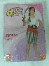 Adorable 4-Piece 'Ship Ahoy Pirate' Girls Fancy Dress Outfit in Packet 5-8 years