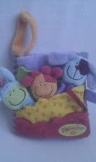 Adorable Baby 'Blossom Farm' Finger Puppets Book Plush Pram Toy