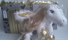 Adorable Big Rare Musical 'Enchanted Cute Horse & Castle' Build-a-Bear Plush