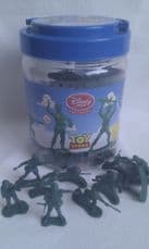 Adorable Disney Store Exclusive Toy Story 'Green Army Men' in a storage collectable tub