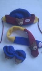 Adorable My 1st 'Baby Born Baby Doll Teddy Bear Hat & Scarf 5-Piece Set