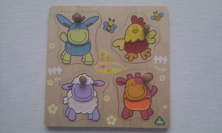 Adorable My 1st Early Learning Centre 'Animal Blossom Farm' Peg Chunky Puzzle