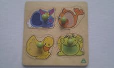 Adorable My 1st Early Learning Centre Cute 'Animal' Peg Chunky Puzzle