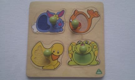 Adorable My 1st Early Learning Centre Cute 'Animal' Peg Chunky Puzzle