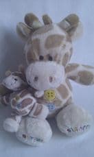 Adorable My 1st 'Mummy & Baby Giraffe Buttons' Plush Toy