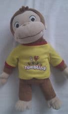 Adorable Rare Big Curious George 'I Love Tumbling' Official Monkey Plush Toy