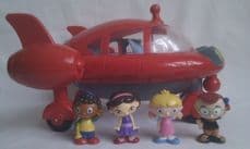 Adorable Rare Big Disney 'Little Einsteins' Pat Pat Rocket lights up, makes sounds complete with figures