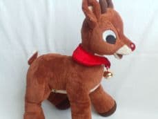 Adorable Rare Light up Red Nose 'Rudolph' Build-a-Bear Plush Reindeer