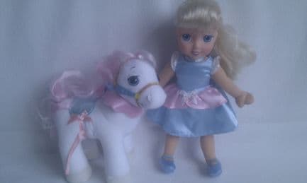 Adorable Rare My 1st 'Cinderella & her White Horse' Disney Princess Plush Toys