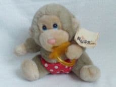 Adorable Vintage 'Russ Monkey' Caress Plush Toy + Tag