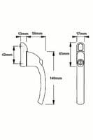 Versa Easyfit Locking Inline Espag Window Handle|LOCKFINDER
